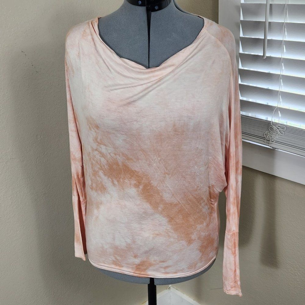 Billabong Tie-Dye Shirt Long Sleeve Cowl Neckline Size SP EUC